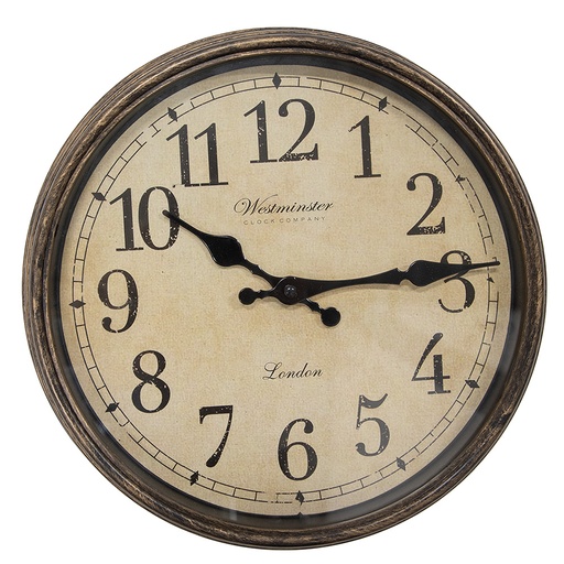 Wanduhr Braun Ø 30x4 cm / 1xAA