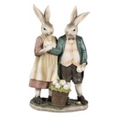Statua Decorativa Conigli Marrone rosa Verde 15x8x26 cm