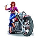 Textschild Motorrad Blau 60x1x50 cm