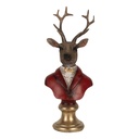 Christmas Decoration Reindeer Brown Red 10x9x19 cm