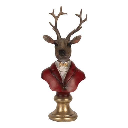 Christmas Decoration Reindeer Brown Red 10x9x19 cm