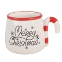 Becher Weiß Rot 13x10x8 cm / 300 ml