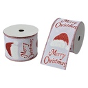 Ribbon White Red 6.3 cm x 5 m