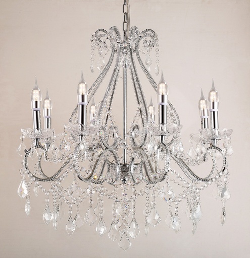 Lustre 8 lumières Couleur argent Ø 66x71 cm E14/max 8x40W