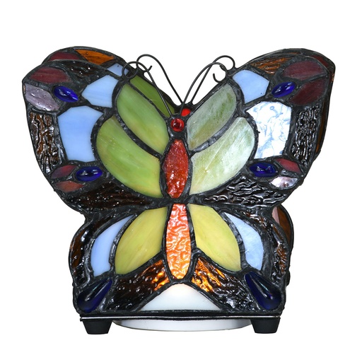 Lampada parete Tiffany Farfalla Blu 15x8x13 cm (LED)