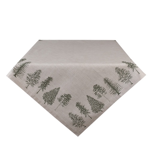 Square Christmas Tablecloth Beige Green 150x150 cm