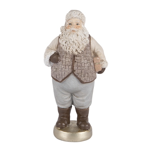 Christmas Decoration Santa Claus Beige Grey 8x6x15 cm