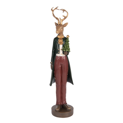 Decorativa Cervo Marrone Rosso 9x9x37 cm