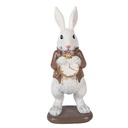 Décoration Lapin Blanc Marron 7x7x16 cm