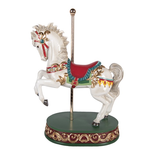 Decoration Horse White Red 30x19x40 cm