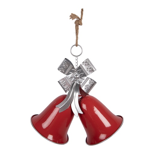 Ciondolo Decorativo Campane Rosso Color argento 42x21x46 cm