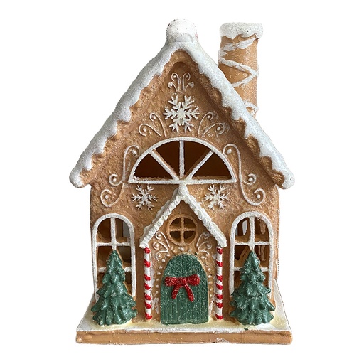 Decoration House Brown White 16x15x23 cm