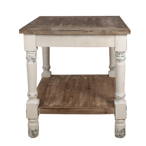 Table Blanc Marron 80x80x85 cm