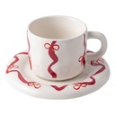 Cup and saucer White Red