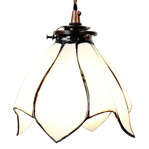 Lampada a Sospensione Tiffany Bianco, Giallo Ø 18x115 cm E14/max 1x25W