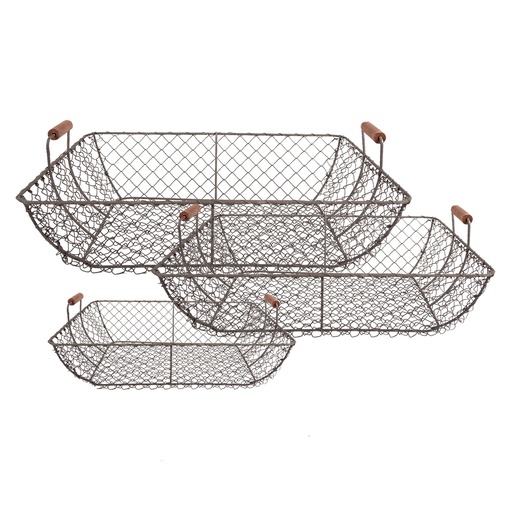 Cesti Marrone (set 3) 40x34x15 / 36x30x14 / 32x26x13 cm