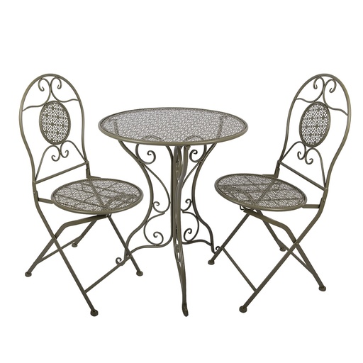 Tafel + 2 stoelen Ø 60x70 / 50x40x93 cm (2)