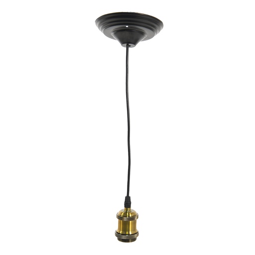 Kabelpendel Goldfarbig, Schwarz Ø 14x150 cm E27/max 1x60W