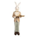 Décoration Lapin avec plat Blanc Brun 20x20x56 cm
