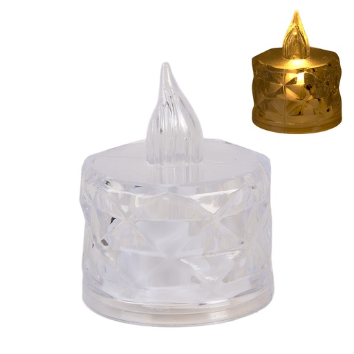 Bougie chauffe-plat avec Transparent LED Ø 4x5 cm