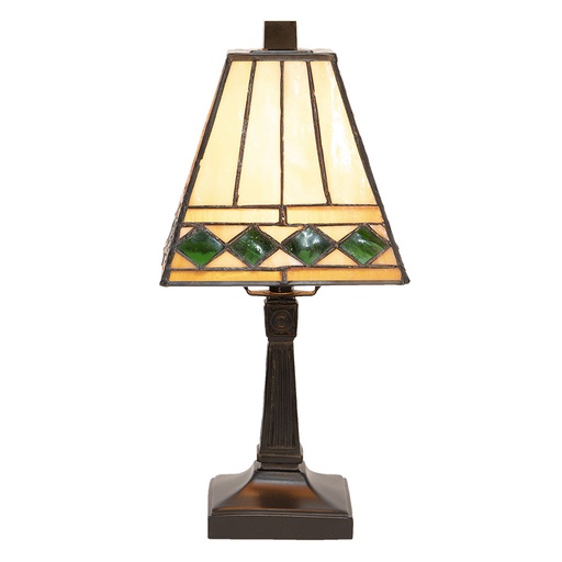 Table Lamp Tiffany Beige, Green 20x20x30 cm E14/max 1x40W