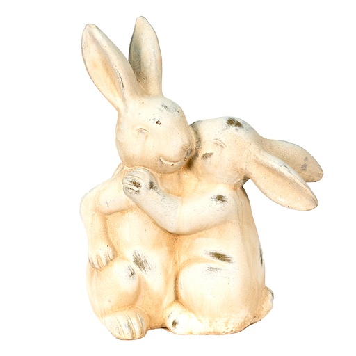 Clayre & Eef Beeld Konijn 20x10x25 cm Beige Keramiek