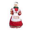 Christmas Decoration Mrs. Claus Red White 18x18x46 cm