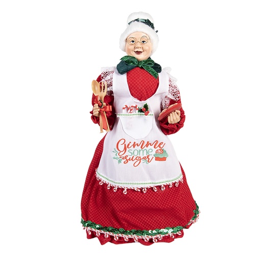 Christmas Decoration Mrs. Claus Red White 18x18x46 cm
