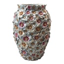 Deko Vase Grau Goldfarbig Ø 18x26 cm