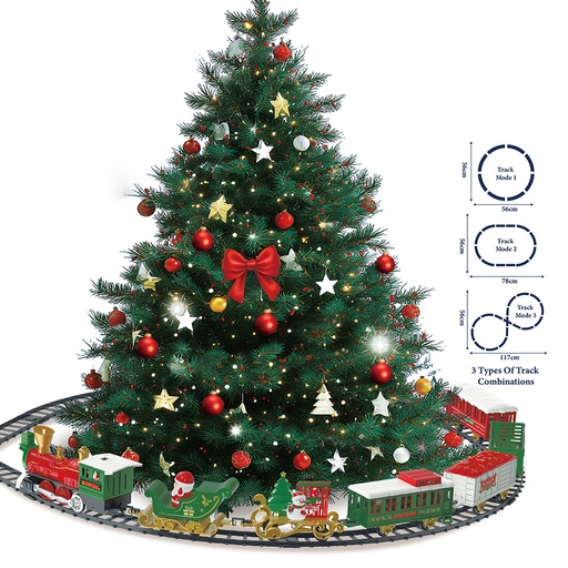Decoration Christmas train Green Red 117x56x5 cm