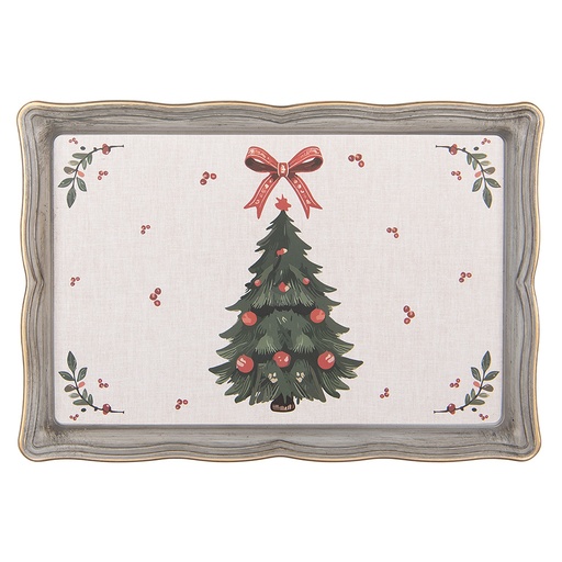 Dekoratives Tablett Beige Grün 31x22x2 cm
