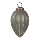 Christmas Bauble Grey Ø 7x11 cm