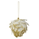 Pendentif décoratif Fleur Blanc Couleur or 10x10x10 cm