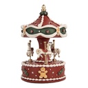 Boîte à musique Carrousel Rouge Blanc Ø 12x19 cm