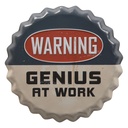 Textschild Beige, Grau, Rot Ø 13x2 cm