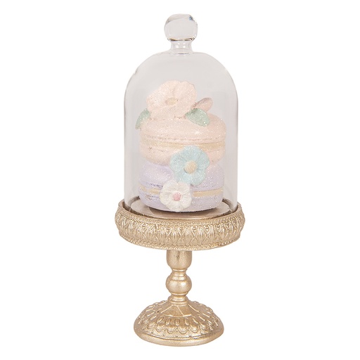 Cloche en Verre avec décoration Couleur or Rose  Ø 7x17 cm