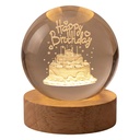 Sfera di Vetro con Luce LED Marrone Ø 6 cm