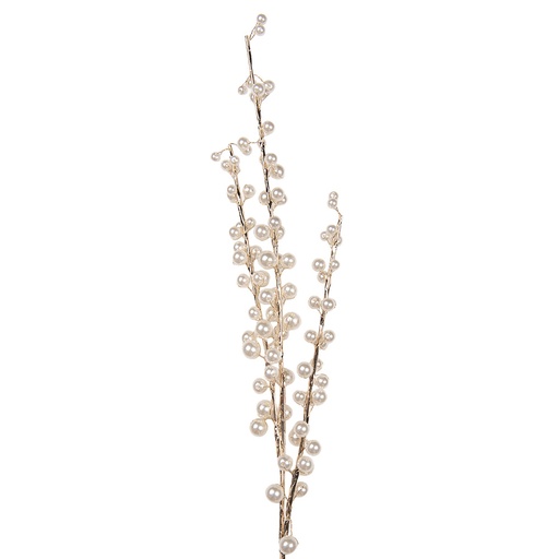 Branche de Décoration de Noël Blanc Couleur or 6x6x75 cm