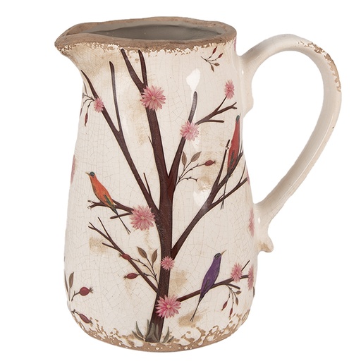 Decorative Pitcher Beige Brown 16x12x18 cm