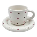 Tazzina da caffè con piattino Bianco Rosa