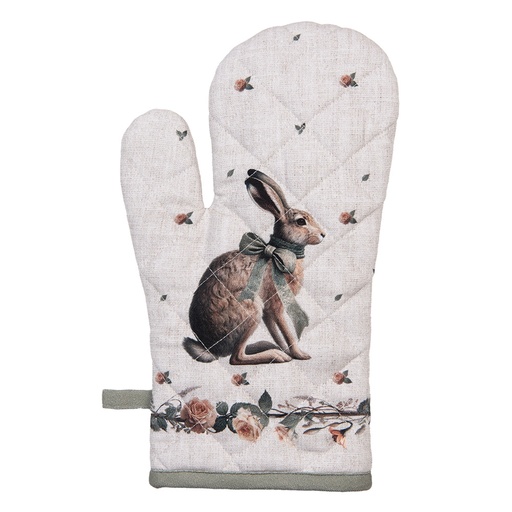 Oven Mitt Beige Brown 18x30 cm
