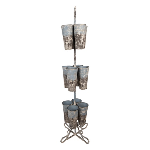 Fioriera in piedi Grigio Blu Ø 55x183 cm