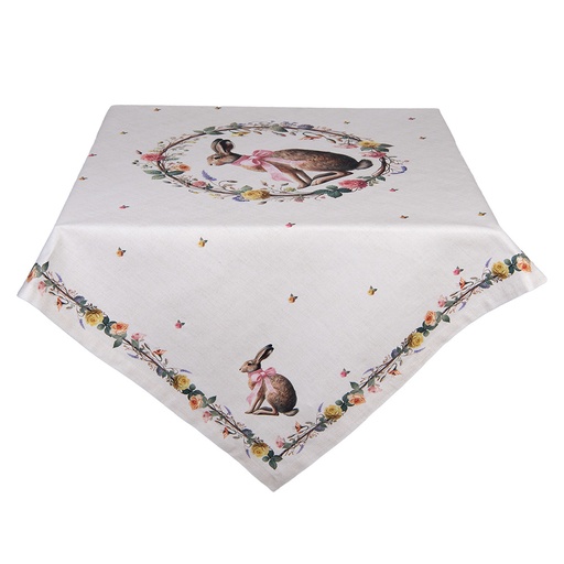 Square Tablecloth Beige Brown 100x100 cm