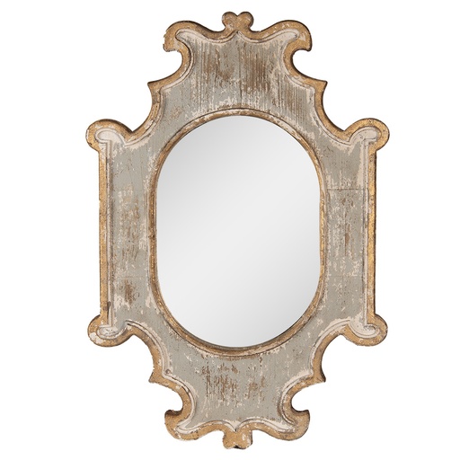 Spiegel Beige Grau Goldfarbig 51x3x75 cm