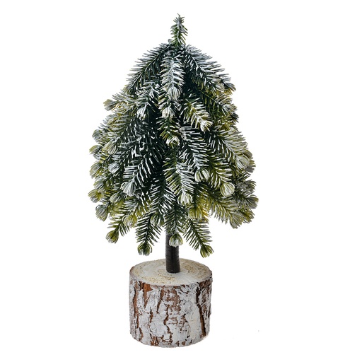 Arbre de Noël artificiel Vert Blanc 11x11x25 cm