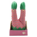 Décoration Jambes d'elfe de Noël Rouge Vert 15x13x37 cm / 3xAA